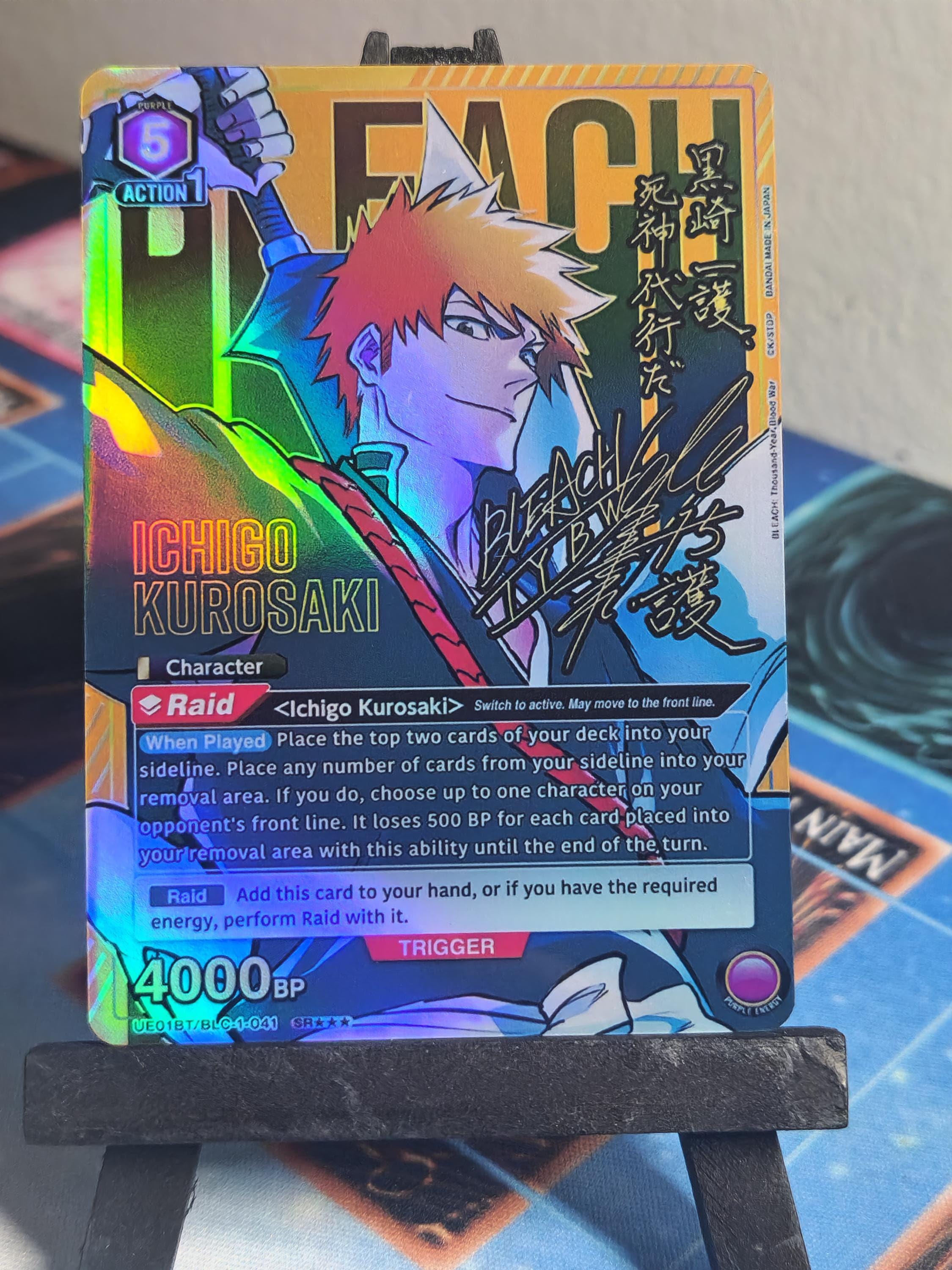 Ichigo Kurosaki Alt Art BLC-1-041 Union Arena Proxy Bleach Signed