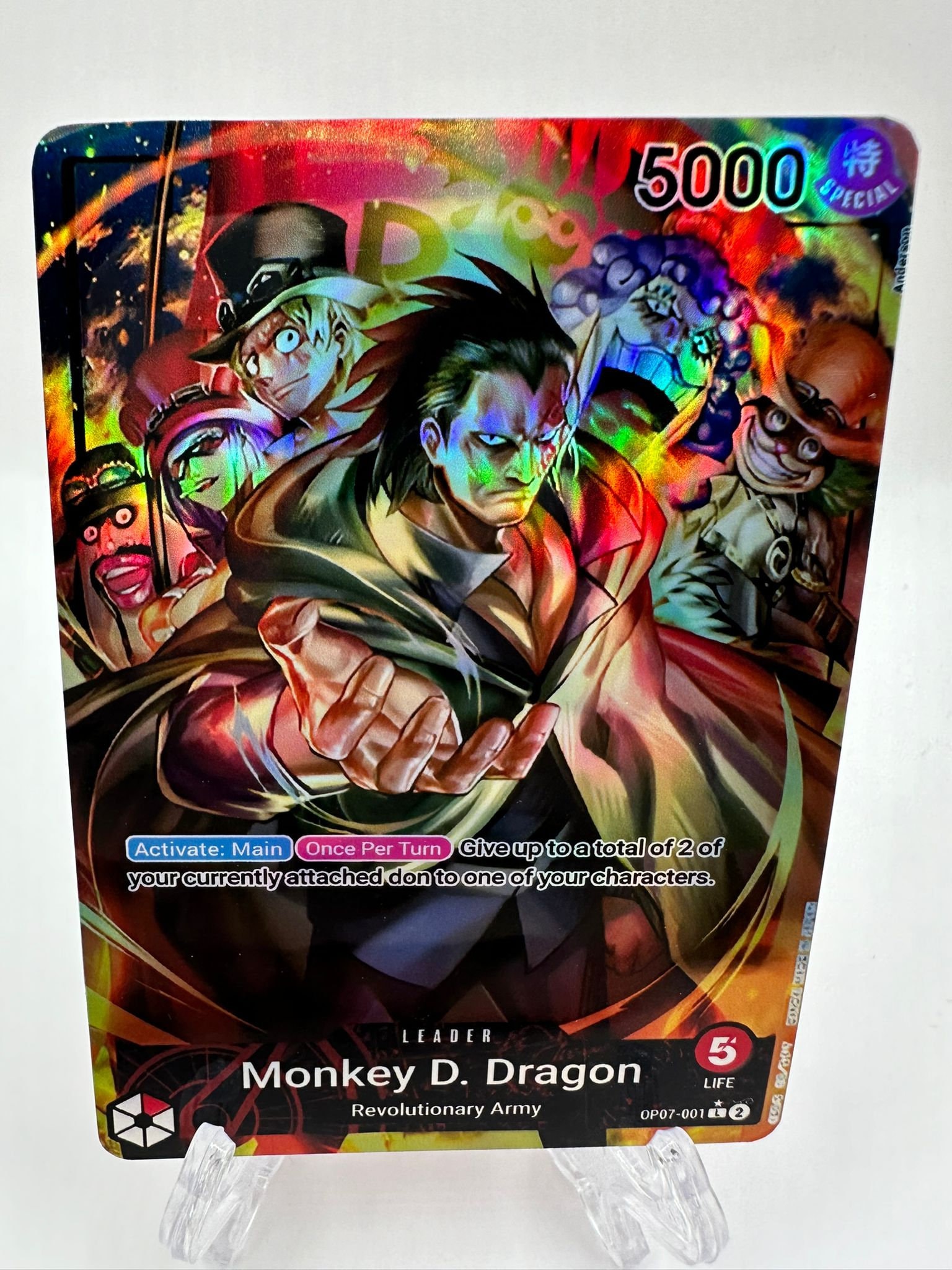 カードダスその他 Monkey D. Dragon character card Monkey D.Dragon (Gold Text) OP07-001 L Anime 25th Collection