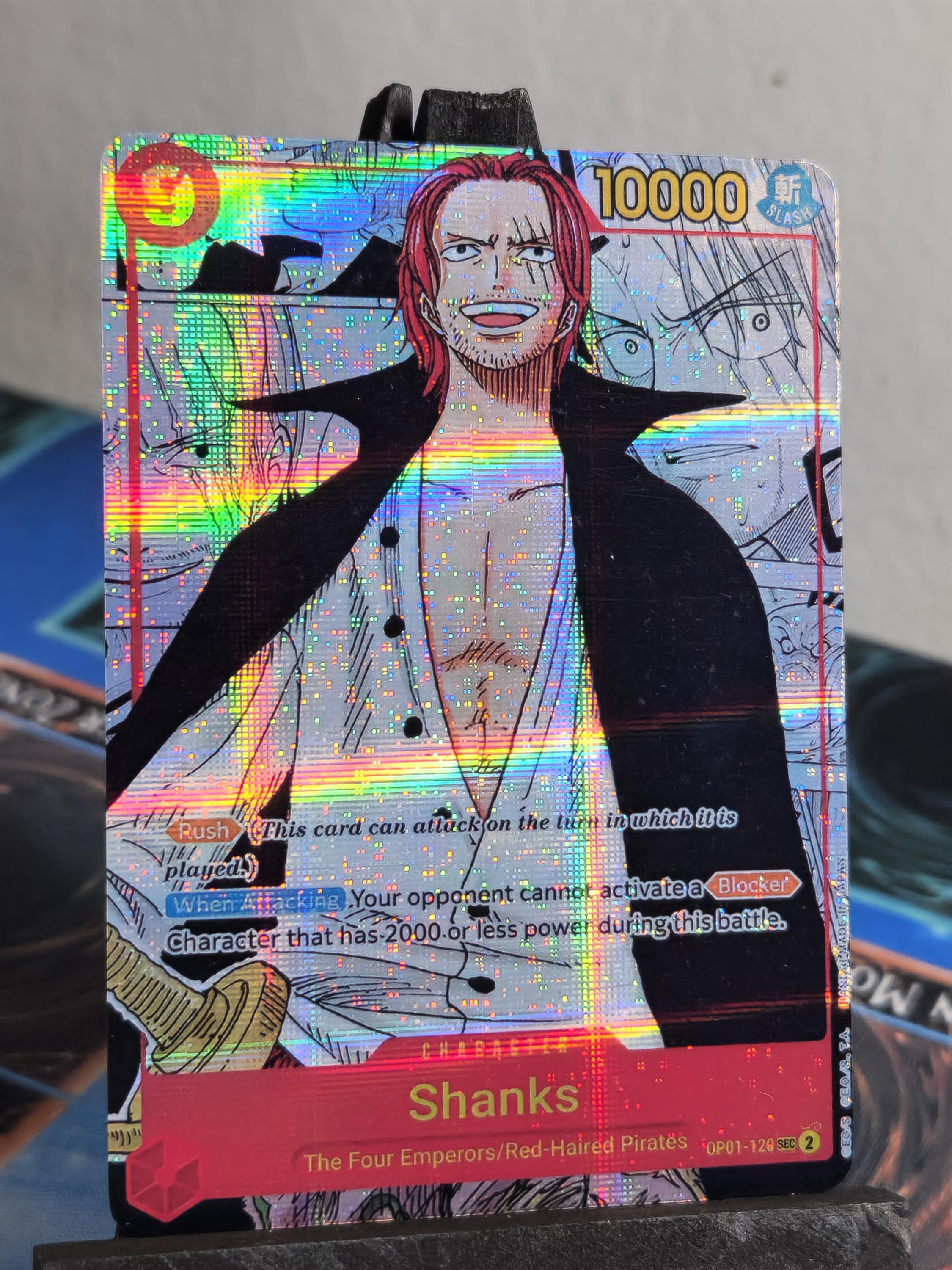ONE PIECE シャンクス MANGA ALT. ART #120 英語版 One Piece OP01-120 Manga Alt art Shanks Holo Japanese Jump