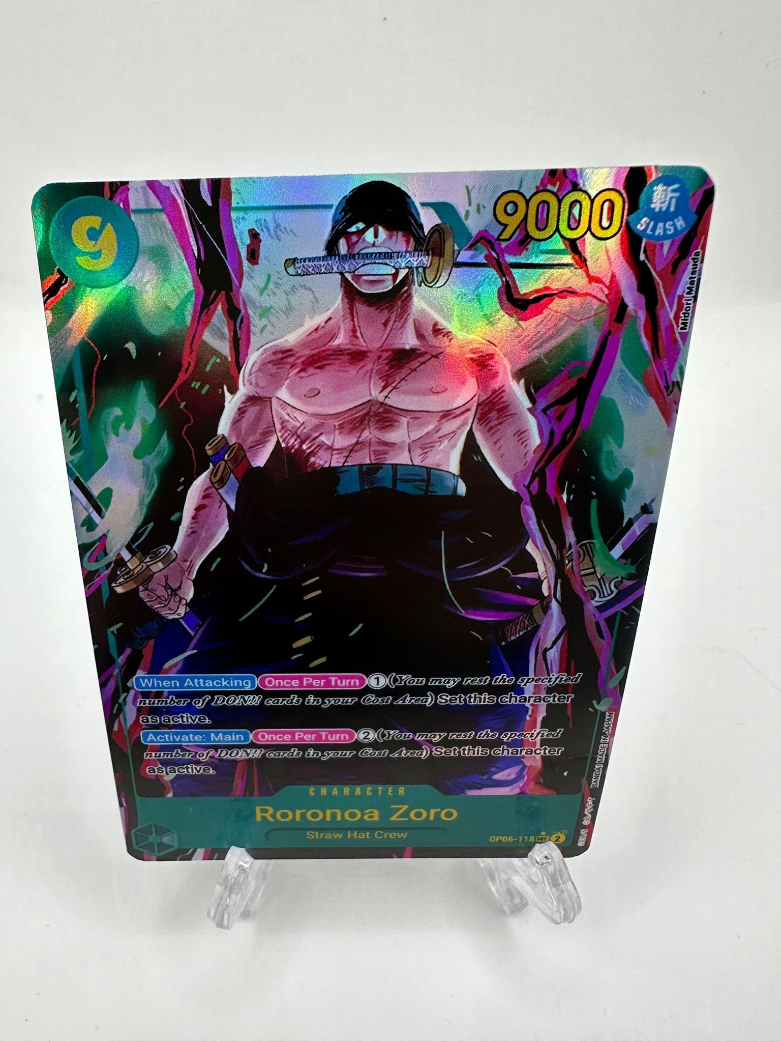 Carte One Piece - Roronoa Zoro OP06-118 Secrète (Ultraboost PRB-02) - Coffret De 10 Cartes Françaises Bandai