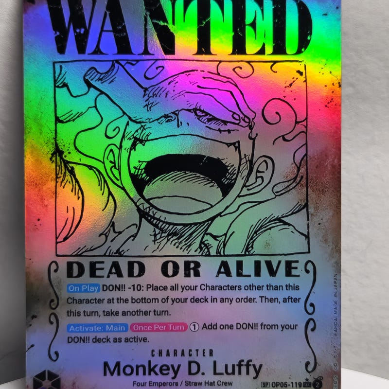 Luffy Gear 5 Wanted Poster Etsy