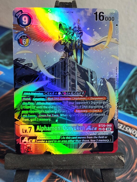 Alphamon: Ouryuken Ace SP Alt Art Bt20-060 Digimon Proxy - Etsy