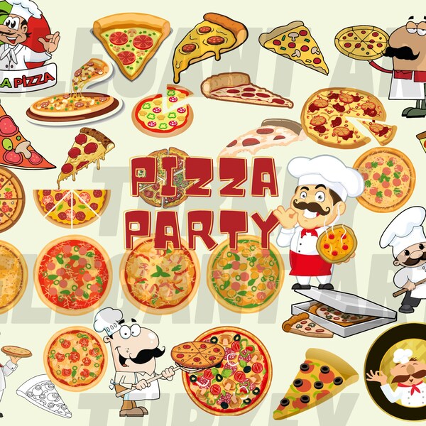 Pizza Party Svg | Pizza Svg |  Pizza Bundle | Instant Download |  Pizza Vector |  Pizza Chef Svg  | Pizza Png | Printable Pizza