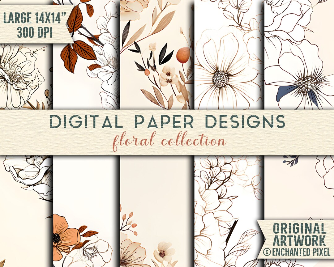 Delicate Rose Pattern - Floral Seamless Design, Detailed Black Line Art ...