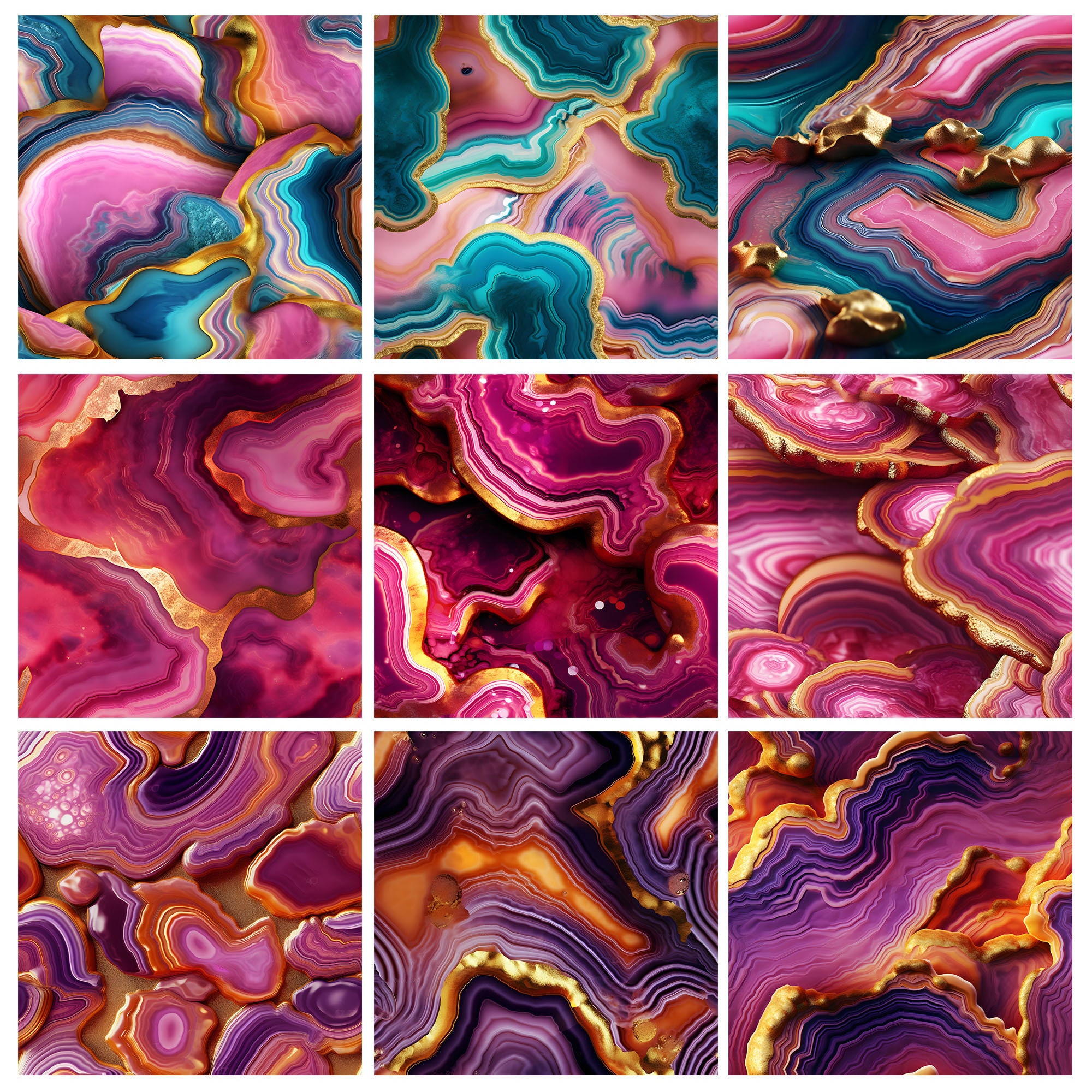 Mega Bundle of All Agate Patterns, Premium Seamless Marble Digital ...