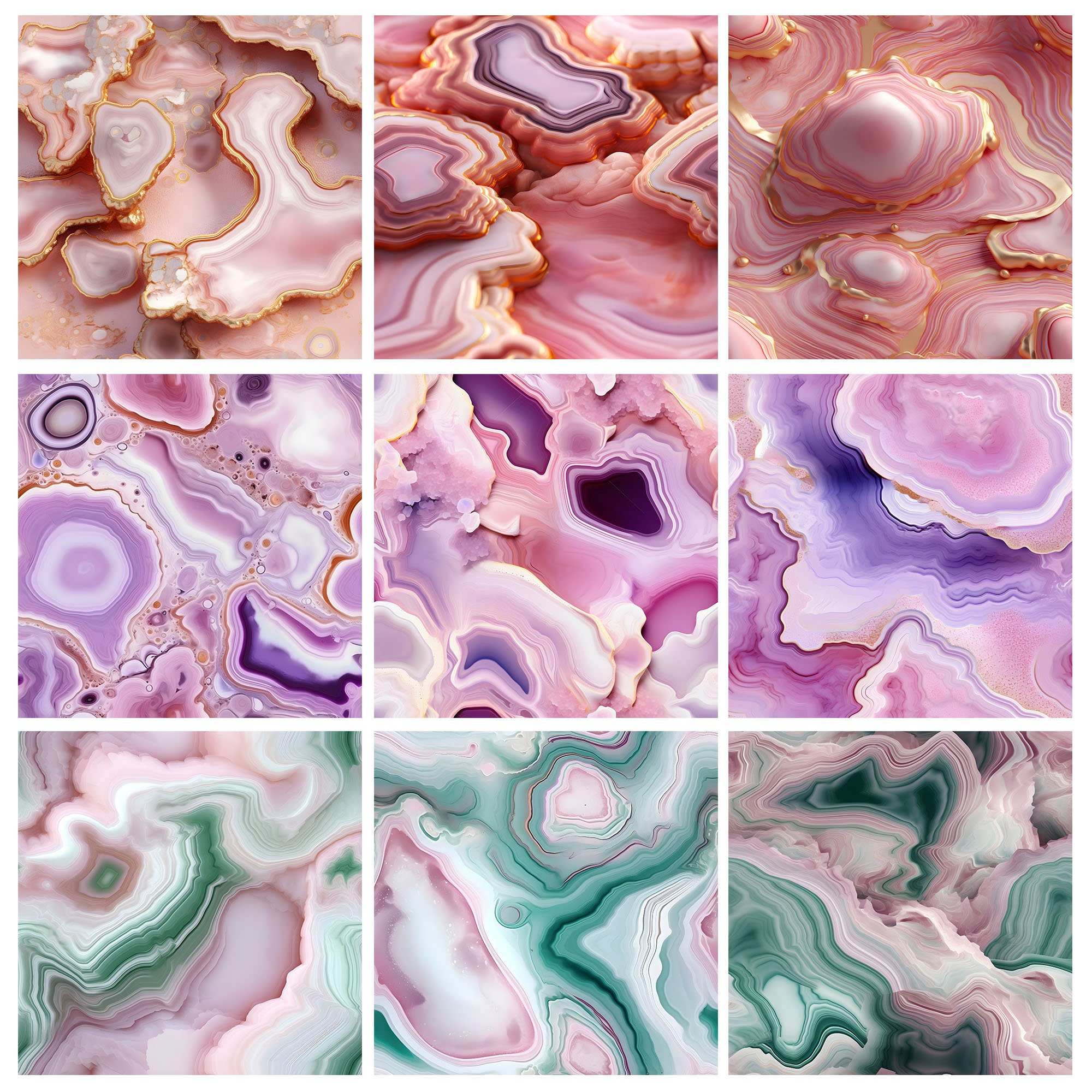Mega Bundle of All Agate Patterns, Premium Seamless Marble Digital ...
