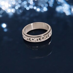 Sun Moon Star, Fidget Ring, Spinner Ring, Anxiety, Anxiety Ring, Fidget ...
