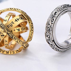 Astrology Ring, Spinner Ring, Astrology Pendant, Antistress Ring Pendant, Gift for Her Him.