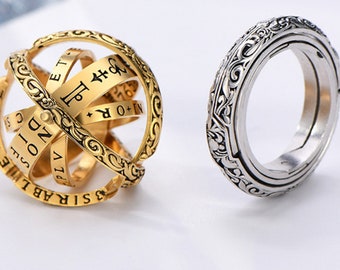 Astrology Ring, Spinner Ring, Astrology Pendant, Antistress Ring Pendant, Gift for Her Him.