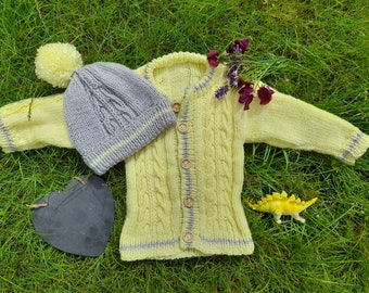 Two piece Knit - Cardigan and Hat - Toddler, Baby - Dysart