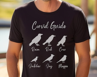 T-Shirt Black Bird Raven Tshirt Gift for Crow Lover T Shirt Raven Bird Guide Gift Corvid Fan Black Bird Fan Gift Nature mystical