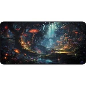 Tappetino per mouse da scrivania Fantasy Fairy Forest - Ottimo anche per il fai da te o come superficie di progetto - Tappetino da gioco Enchanted Nightscape Mystical