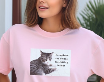 T-Shirt Funny Dark Humor Cat Graphic Tee Sarcastic T Shirt Cat Funny Gift for Cat Lover Tshirt Twisted Humor Sanity