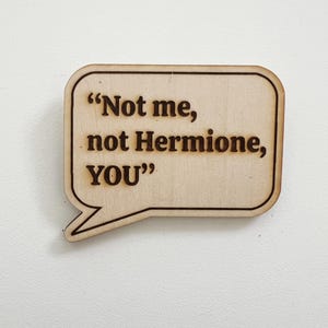 Movie Quote &quot;Not me, not Hermione, YOU&quot; Funny wizard Quote Magnet