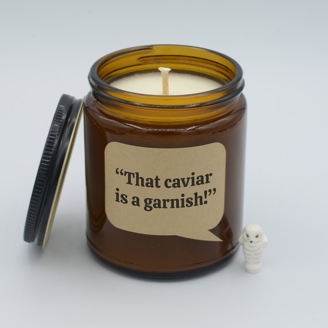Movie Quote that Caviar is a Garnish Funny Chick Flick Quote Soy Candle
