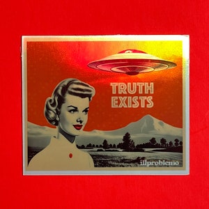 UFO Believer Holographic Vinyl Sticker | UFO Sticker | Alien Abduction Sticker | UFO Decal