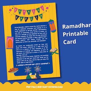 Biglietto stampabile per il Ramadan - Biglietto per vassoio Iftar per amici e vicini, download immediato, 5x7 pollici, perfetto per celebrare il Ramadan