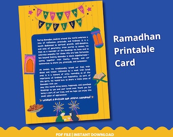 Ramadan Printable Card - Iftar Tray Card for Friends & Neighbors, Instant Download, 5x7 Inches, Perfect for Celebrating Ramadan