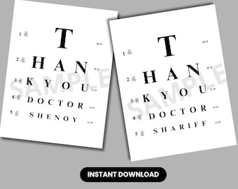 Personalized Eye Doctor Thank You Card: Medical Theme (Digital Download)