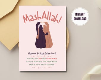 New Hijabi Girl Card: Mashallah Islamic Greeting (Digital Download)