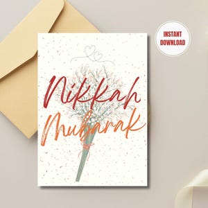 Nikkah Mubarak Wedding Occasion Cards, Islamic Wedding, Muslim Couple Wedding, Reception Arabic, Newly Wed, Instant Download