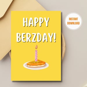 Tarjeta de feliz cumpleaños, tarjeta de cumpleaños de Knafeh, feliz cumpleaños árabe, regalo de cumpleaños árabe, tarjeta de cumpleaños divertida