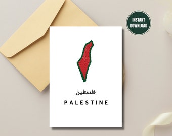 Palestine Watermelon Greeting Card, Arabic Palestine Watermelon Blank Card, Instant Download