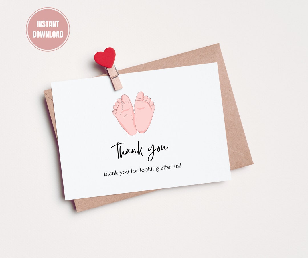 Thankyou for Looking After Us, Midwife Thank You Card, New Baby Gift