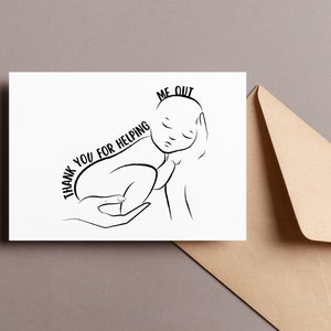 Carte Merci de m'avoir aidé, cadeau de remerciement pour sage-femme Obgyn, carte de voeux, faire-part de naissance, téléchargement immédiat