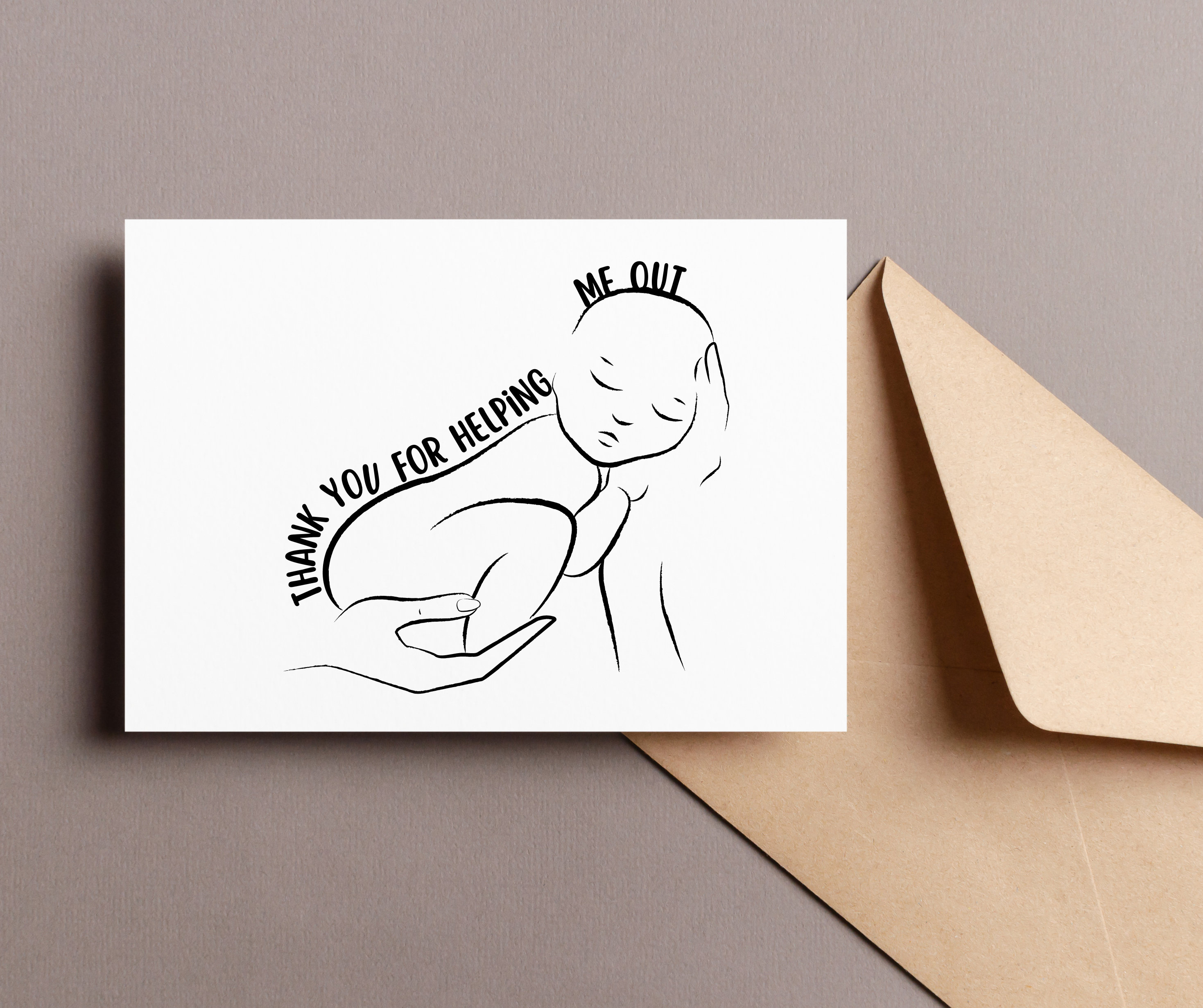 Thankyou for Helping Me Out Card, Thanks Gift for Obgyn Midwife ...