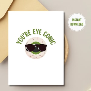 Cartão cônico para impressão You're Eye, presente engraçado para estudantes de medicina, oftalmologistas, cartão de trocadilho com "Olhos Médicos" para optometristas e ópticos