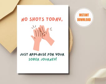 Funny Soberversary Card, Sober Journey Gift (Printable)