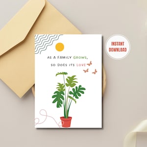 As a Familie wächst, so seine LIEBE, Adoptionskarte, Adoptionsfeier, glücklicher Adoptionstag, neues Babygeschenk druckbare Karte, sofortiger Download