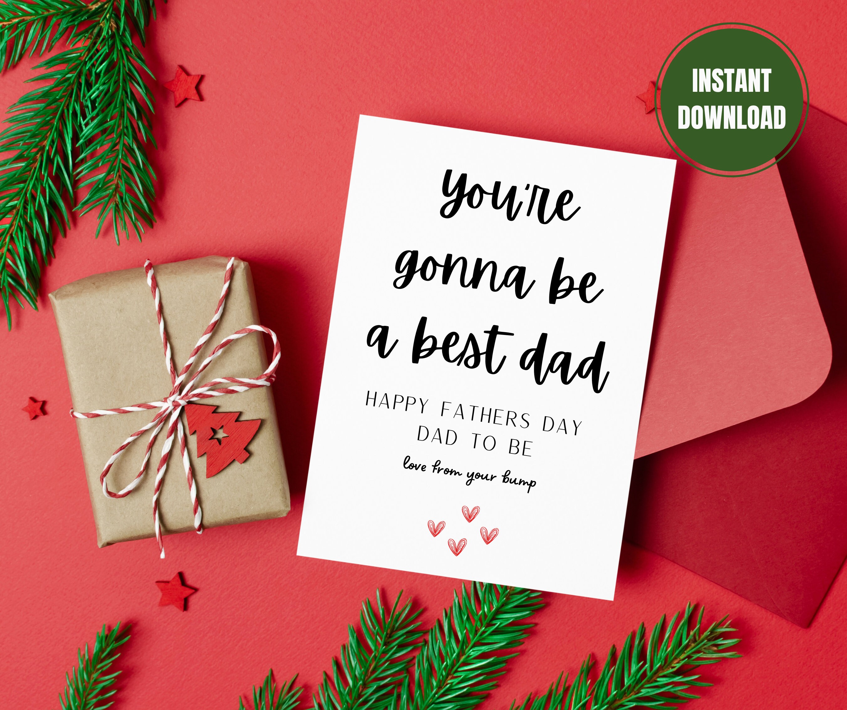 DEGASKEN Papa Wird Geschenk - Metallkarte 'I Can't Wait To Meet You' Für Werdende Väter, Vatertag & Babyparty