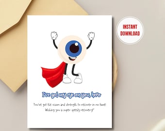 Funny 'Eye on You' Get Well Card, Encouragement Gift (Digital Download)
