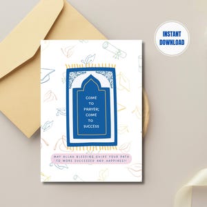 Venha para a oração, venha para o sucesso Cartão de formatura islâmica, presente de graduação muçulmana, escola árabe Madrasah, memorização Hifz Alcorão Madrasah
