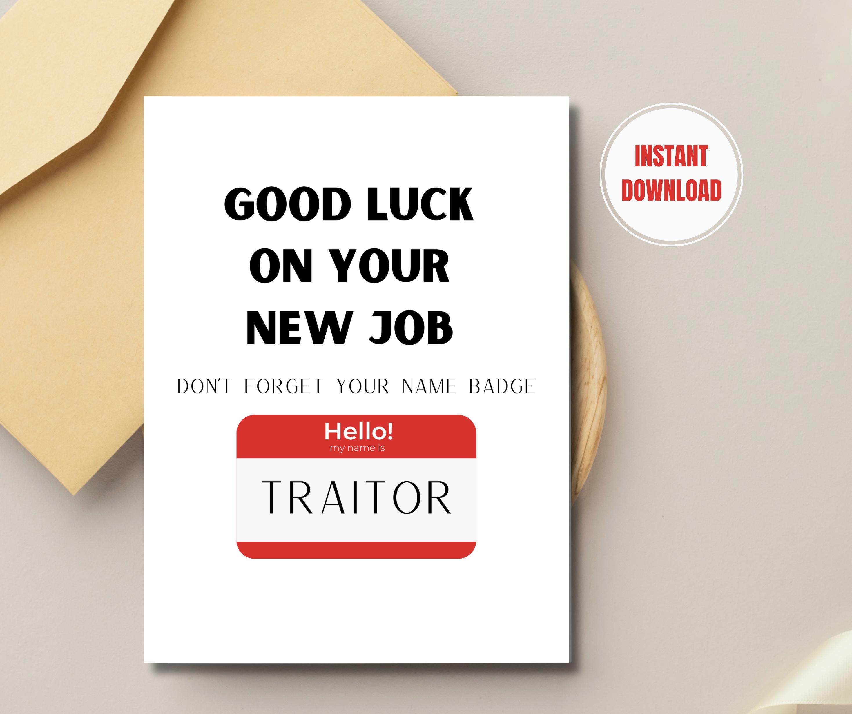 Sorry You're Leaving Card Funny & Rude Leaving Card For Co-worker