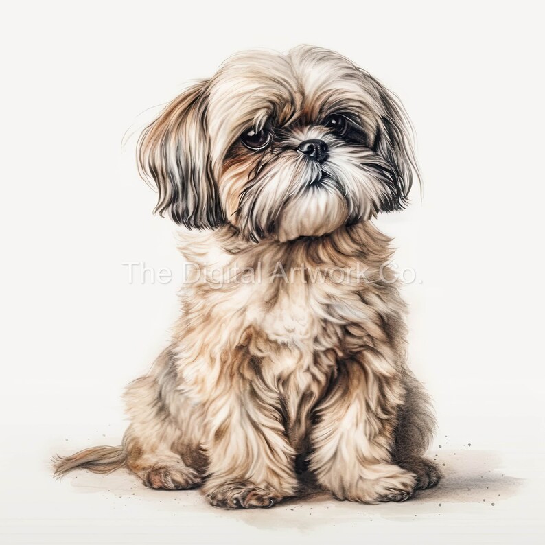Shih Tzu Watercolor Clipart: Dog Breed Art Prints (digital Download) - Etsy