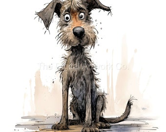 20 disegni di alta qualità di Crazy Dogs Clip Art 20 JPG - Stampa digitale, Acquerello, Arte della parete, Uso commerciale - Download digitale