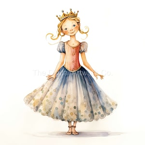 15 hochwertige Designs von Märchenprinzessinnen Clip Art 12 JPGs - Druck, Aquarell, Wandkunst, kommerzielle Nutzung - Digitaler Download