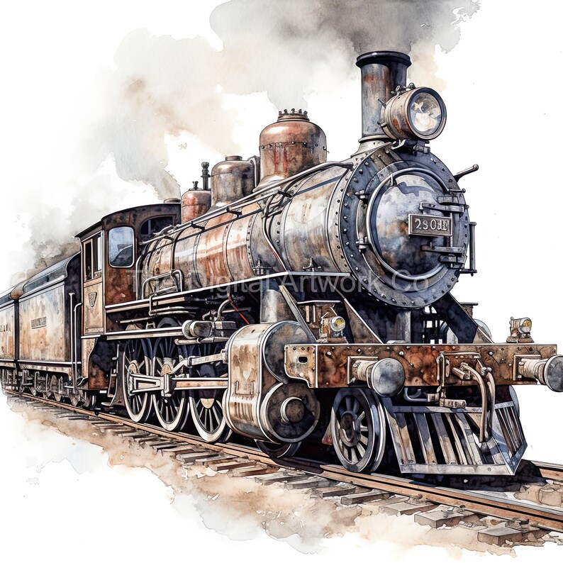 May include: A vintage steam locomotive with a rusty exterior and a large smokestack. The locomotive is on a set of train tracks and has the number "2503E" on the side.