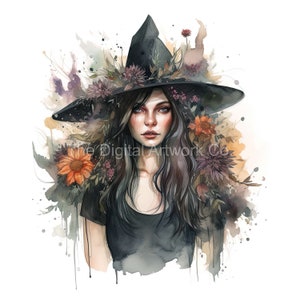 12 High Quality Designs of Beautiful Witches Clip Art 12 JPGs - Print, Watercolour, Wall Art, Commercial Use - Digital Download