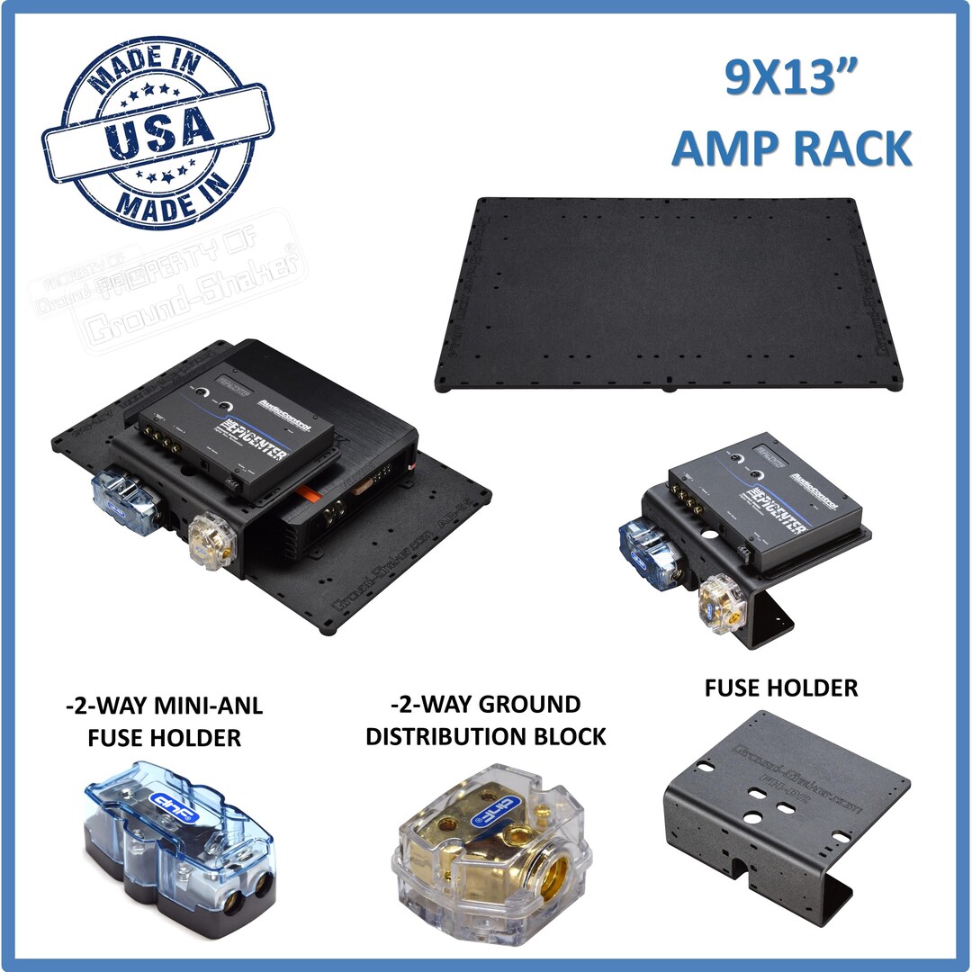 9X13 Amplifier Rack Amp Holder Amp Base Dual Fuse Holder Car Audio