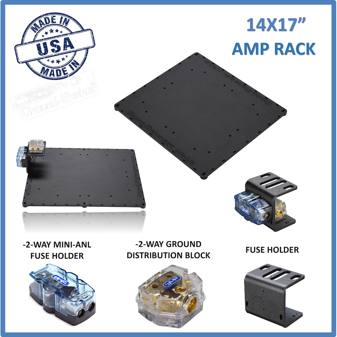 Amp Rack Amp Holder Amp Base Amplifier Holder Size 14x17 + Fuse Holder ...