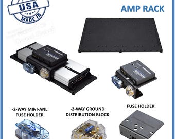 Versterkerrek Versterkerhouder Versterkerbasis Versterkerhouder maat 16 x 21 + zekeringhouder car audio subwoofer behuizing accessoires luidsprekerbox home audio