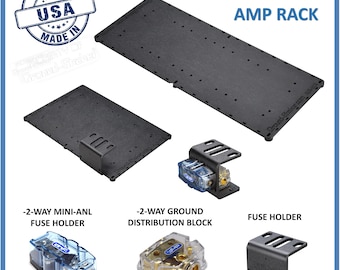 Support pour amplificateur Support pour ampli Double porte-fusible Taille 9X23 Amplificateur audio pour voiture, Accessoires pour boîtier de subwoofer, Boîte de haut-parleur pour l'audio domestique