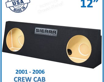 GMC Sierra Crew Cab 2001-2006 12&quot; Dual Sealed Sub Box Subwoofer Enclosure