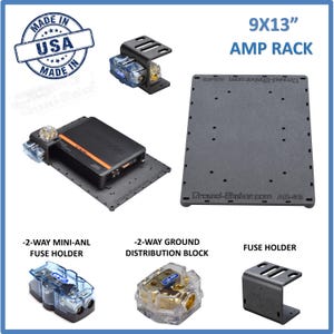 9X13 Amplifier Rack Amp Holder Amp base Dual Fuse holder car audio stereo subwoofer enclosure accessories speaker box car audio home audio