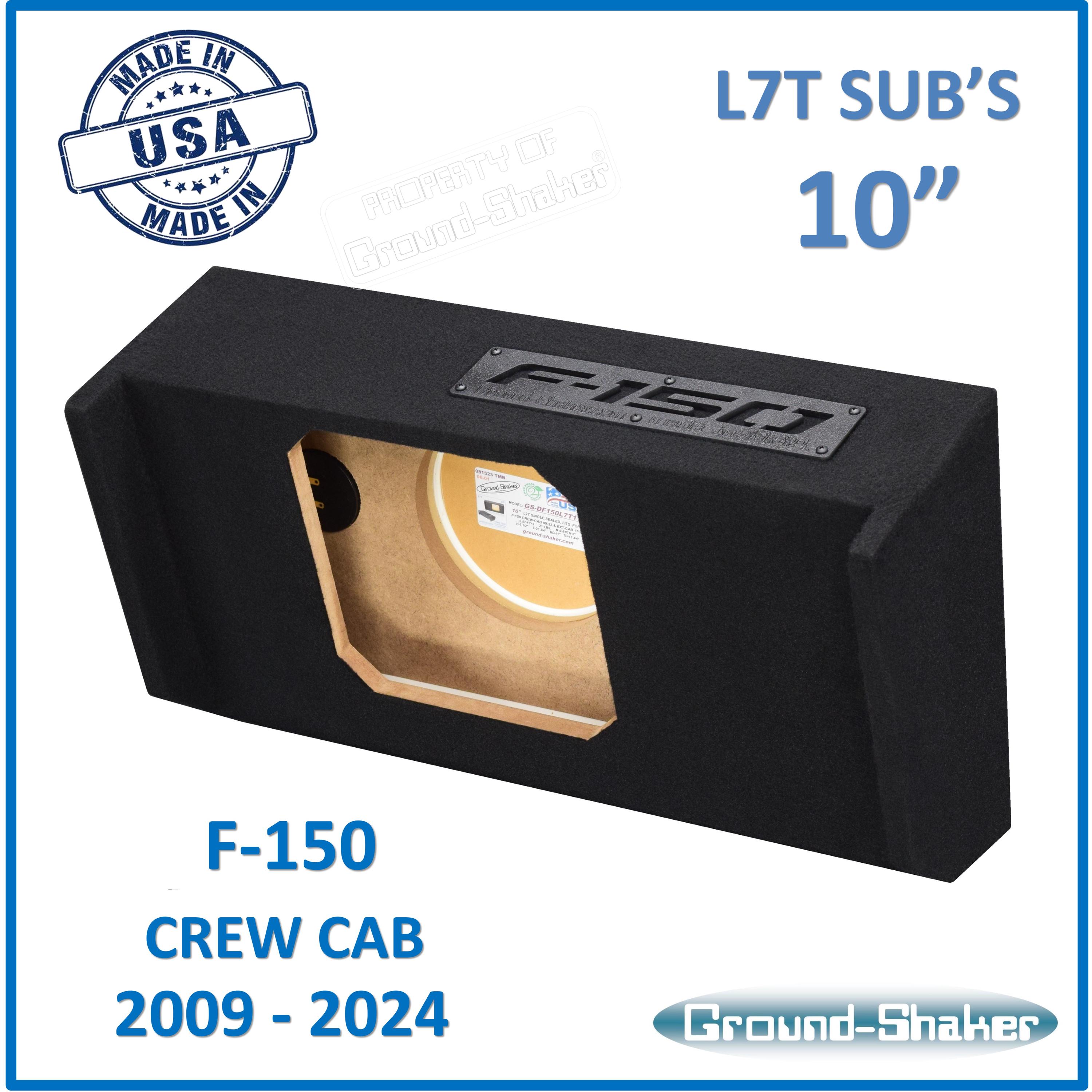 Fits Ford F-150 Crew Cab 2009-2024 10" L7T Single Sub Box Subwoofer Enclosure