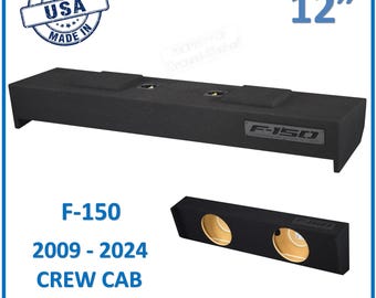 Fits Ford F-150 Crew Cab 2009-2024 12&quot; Dual Sub Box Subwoofer Enclosure
